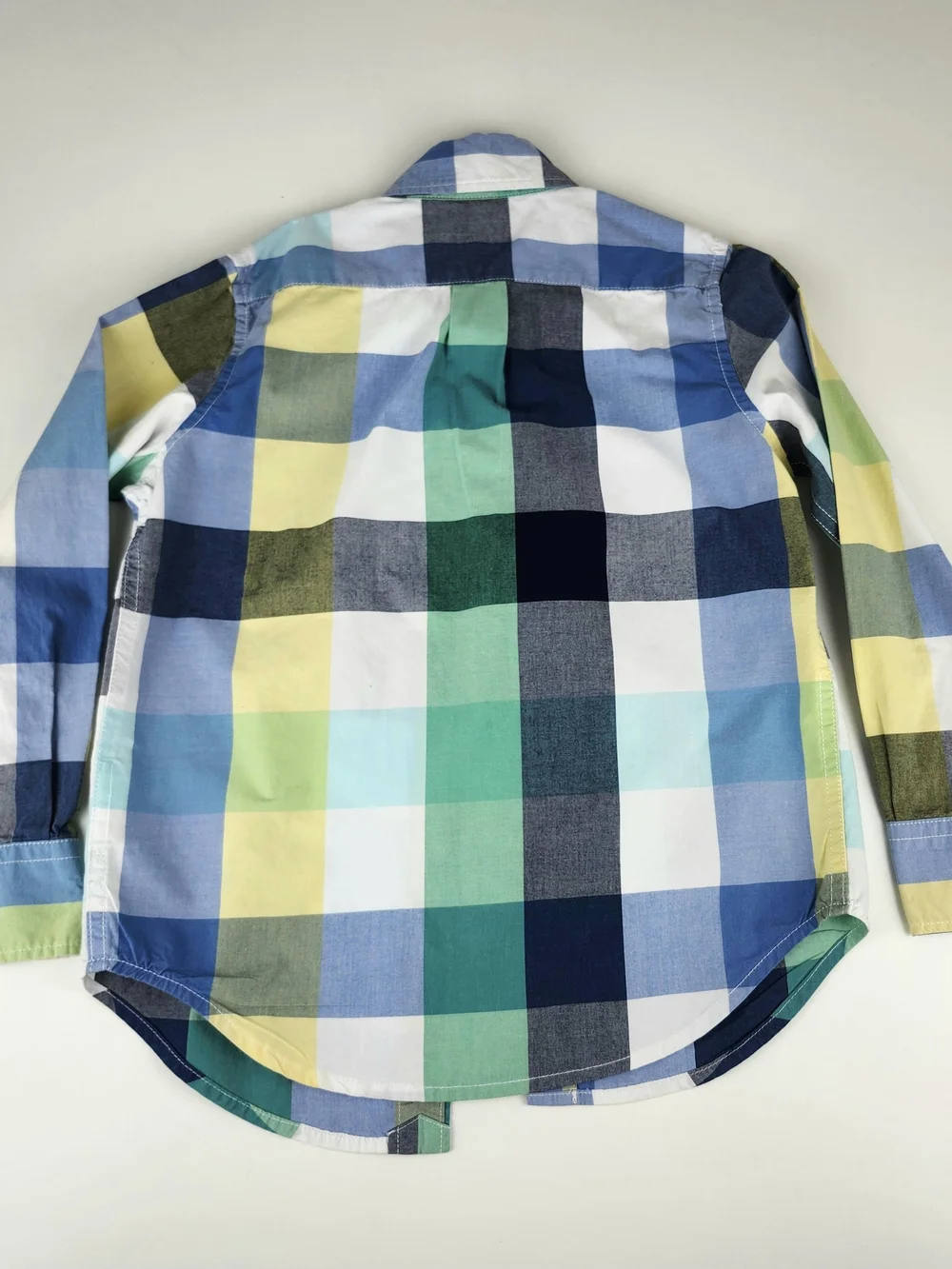 GAP Plaid Button-Down Shirt in Green, Blue & Yellow